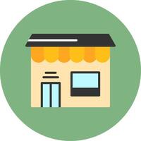 Storefront Flat Circle Style Icon vector