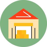 Warehouse Flat Circle Style Icon vector