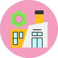 Factory Flat Circle Style Icon vector
