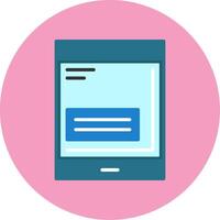 Tablet Flat Circle Style Icon vector