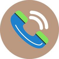 Phone call Flat Circle Style Icon vector