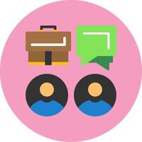 Meeting Flat Circle Style Icon vector