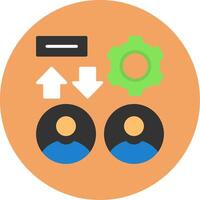 Teamwork Flat Circle Style Icon vector