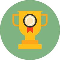 Trophy Flat Circle Style Icon vector