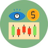 Vision Flat Circle Style Icon vector