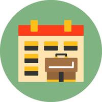 Calendar Flat Circle Style Icon vector