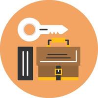 Key Flat Circle Style Icon vector