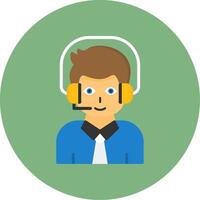 Helpdesk Flat Circle Style Icon vector