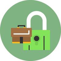 Lock Flat Circle Style Icon vector