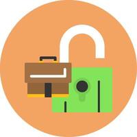 Unlock Flat Circle Style Icon vector
