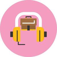 Support Flat Circle Style Icon vector