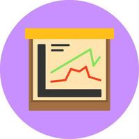 Line chart Flat Circle Style Icon vector