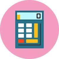 Calculator Flat Circle Style Icon vector