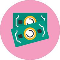 Banknote Flat Circle Style Icon vector