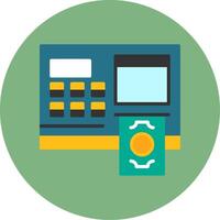 ATM Flat Circle Style Icon vector