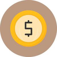 Coin Flat Circle Style Icon vector
