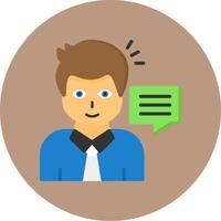Consultation Flat Circle Style Icon vector