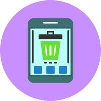 Trash Flat Circle Style Icon vector
