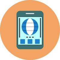Globe Flat Circle Style Icon vector