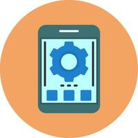 Gear Flat Circle Style Icon vector