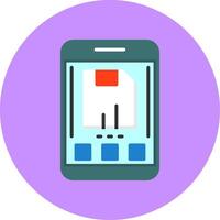 Save Flat Circle Style Icon vector