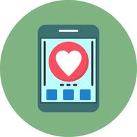 Like Flat Circle Style Icon vector