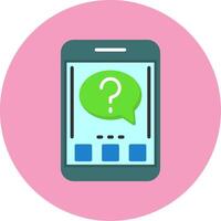 Question Flat Circle Style Icon vector