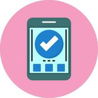 Checkmark Flat Circle Style Icon vector