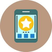 Star Flat Circle Style Icon vector