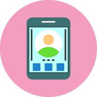 Profile Flat Circle Style Icon vector
