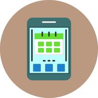 Calendar Flat Circle Style Icon vector