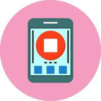 Stop Flat Circle Style Icon vector