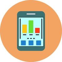 Chart Flat Circle Style Icon vector