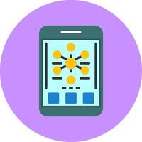 Graph Flat Circle Style Icon vector
