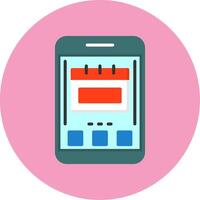 Calendar Flat Circle Style Icon vector