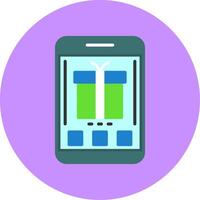 Gift Flat Circle Style Icon vector