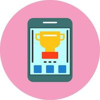Trophy Flat Circle Style Icon vector