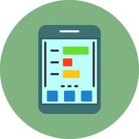 Statistics Flat Circle Style Icon vector