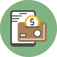 Digital Wallet Flat Circle Style Icon vector