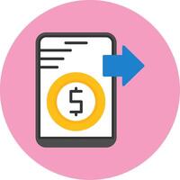 Mobile Payment Flat Circle Style Icon vector