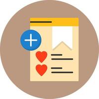 Add to Wishlist Flat Circle Style Icon vector