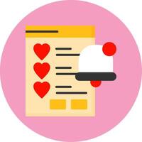 Wishlist Notification Flat Circle Style Icon vector