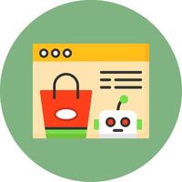 Virtual Shopping Assistant Flat Circle Style Icon vector