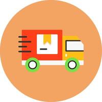 Express Delivery Flat Circle Style Icon vector