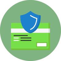 Secure Checkout Flat Circle Style Icon vector