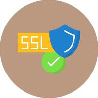 SSL Certificate Flat Circle Style Icon vector
