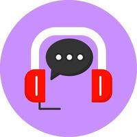 Chat Support Flat Circle Style Icon vector
