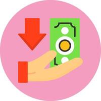 Cashback Flat Circle Style Icon vector