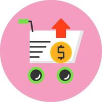 Upselling Flat Circle Style Icon vector