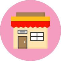 Storefront Flat Circle Style Icon vector